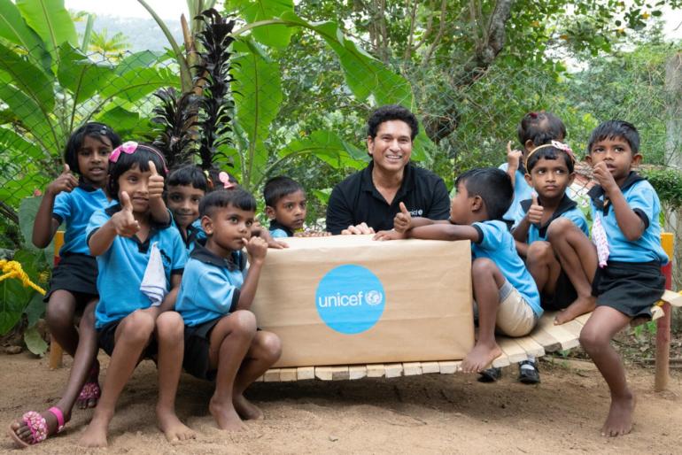 UNICEF Regional Ambassador for South Asia Sachin Tendulkar teams up with Sri Lanka’s children