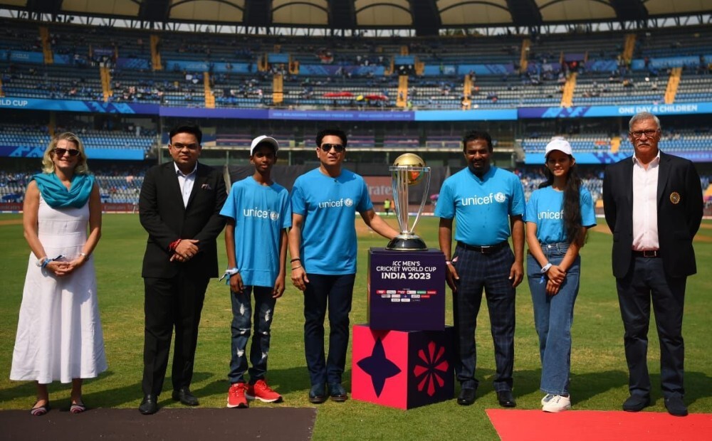 UNICEF South Asia Regional Ambassador Sachin Tendulkar leads ‘One Day for Children’ to call for girls’ rights during World Cup match
